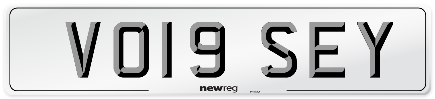 VO19 SEY Number Plate from New Reg